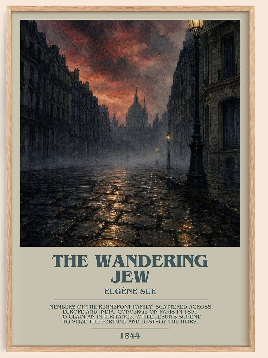 The Wandering Jew Bookish Wall Art by Eugène Sue – framed poster
