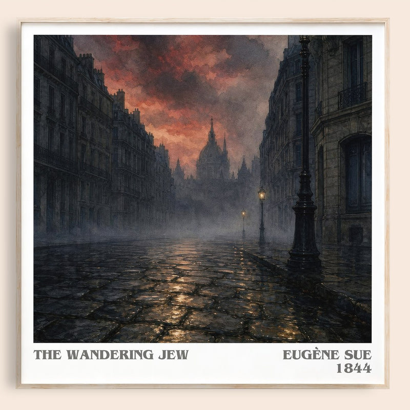 The Wandering Jew literary book poster by Eugène Sue – framed literary art print