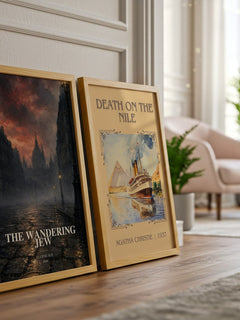 The Wandering Jew watercolour print framed by window – literary home decor