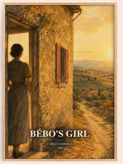 Bébo's Girl watercolour book poster by Carlo Cassola – framed literary art print