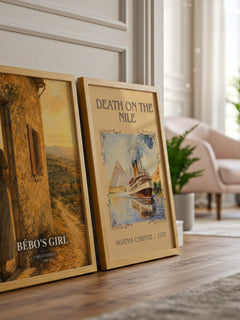 Bébo's Girl watercolour print framed by window – literary home decor