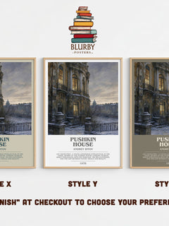 Pushkin House Bookish Wall Art by Andrey Bitov – Style X, Y and Z side by side – choose your finish