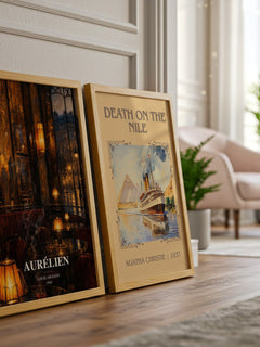 Aurélien watercolour print framed by window – literary home decor