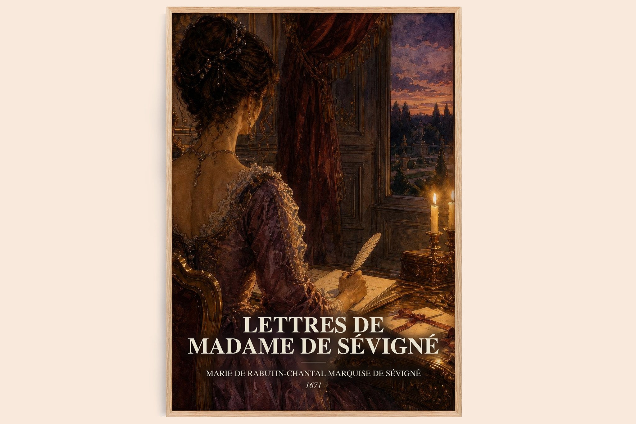 Lettres de madame de Sévigné Book Watercolour Illustration by Marie de Rabutin-Chantal marquise de Sévigné