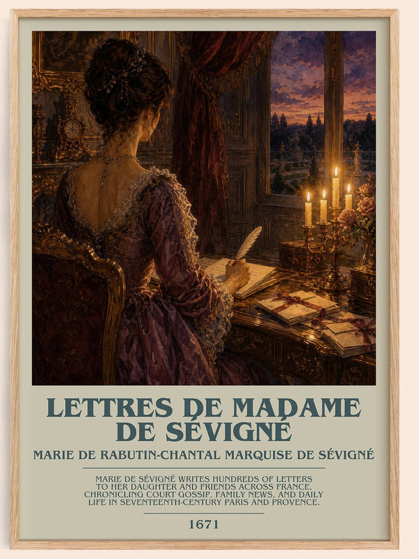 Lettres de madame de Sévigné Bookish Wall Art by M. Sévigné – framed poster