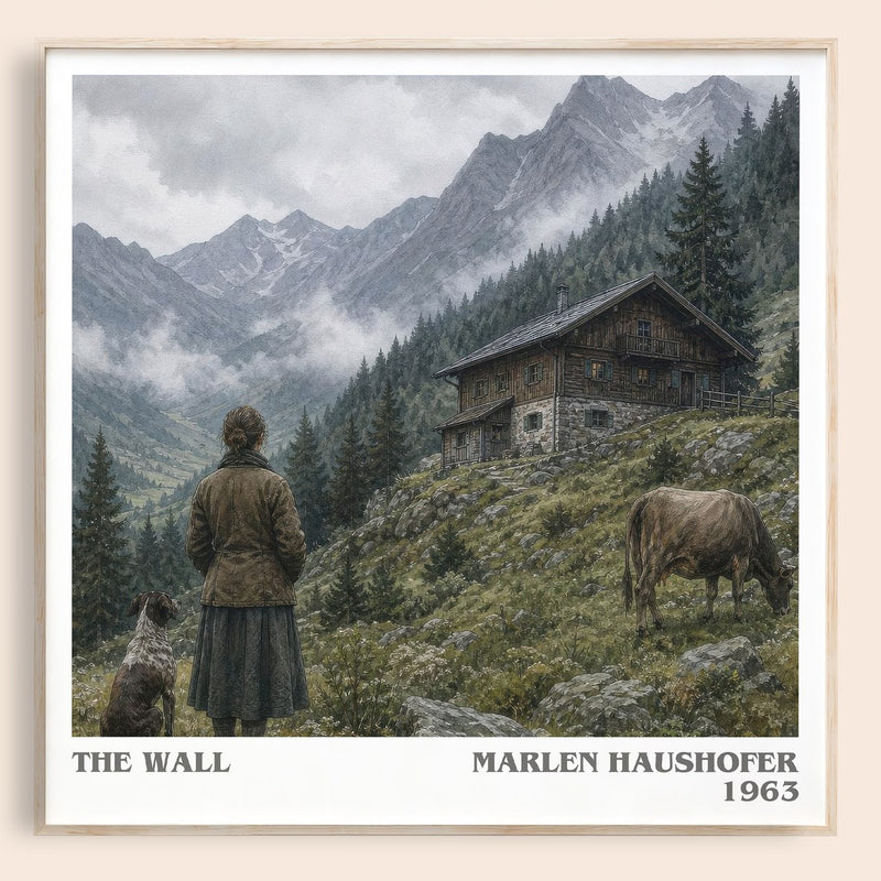 The Wall literary book poster by Marlen Haushofer – framed literary art print