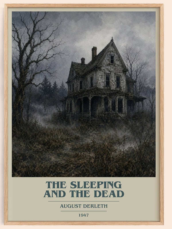 The Sleeping And The Dead book cover book poster by August Derleth – framed literary art print