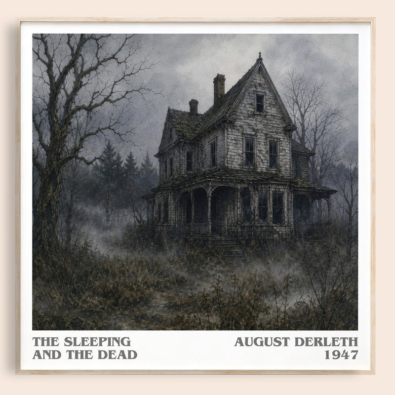 The Sleeping And The Dead literary book poster by August Derleth – framed literary art print