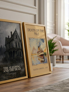 The Sleeping And The Dead watercolour print framed by window – literary home decor