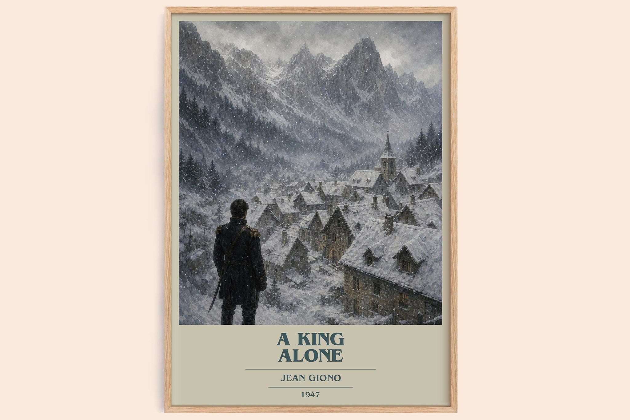 A King Alone Book Cover Poster by Jean Giono