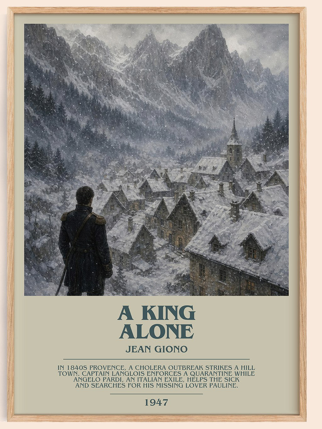 A King Alone Bookish Wall Art by Jean Giono – framed poster