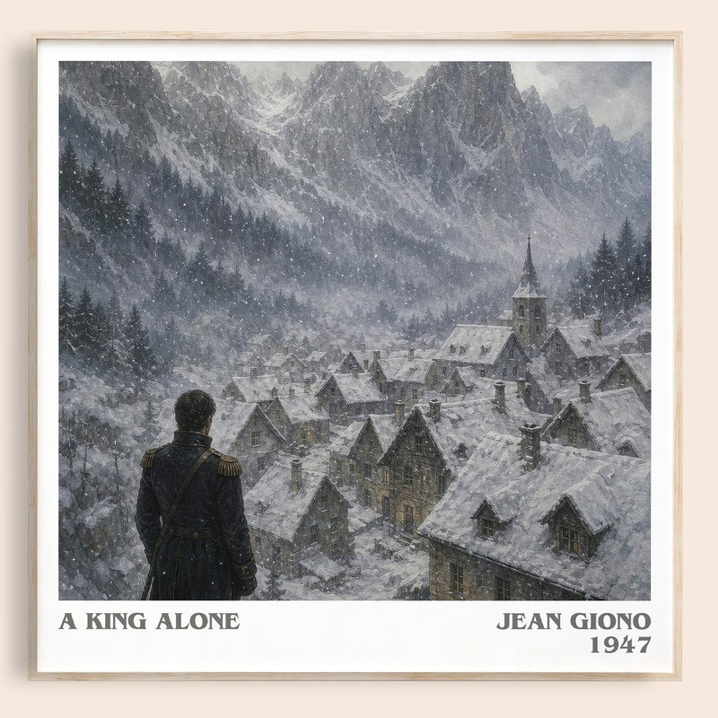 A King Alone literary book poster by Jean Giono – framed literary art print