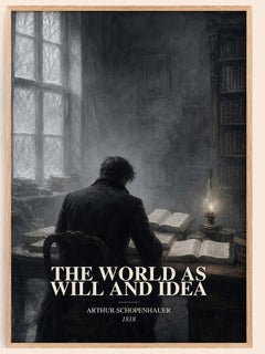 The World as Will and Idea watercolour book poster by Arthur Schopenhauer – framed literary art print