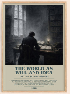 The World as Will and Idea bookish book poster by Arthur Schopenhauer – framed literary art print