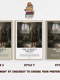 The Alberta Trilogy Bookish Wall Art by Cora Sandel – Style X, Y and Z side by side – choose your finish