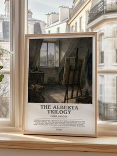 The Alberta Trilogy Bookish Wall Art by Cora Sandel – framed print by a bright window