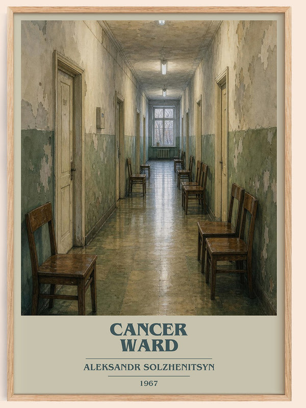 Cancer Ward book cover book poster by Aleksandr Solzhenitsyn – framed literary art print