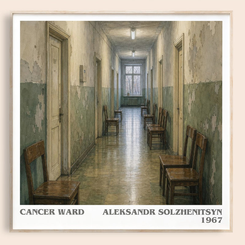 Cancer Ward literary book poster by Aleksandr Solzhenitsyn – framed literary art print