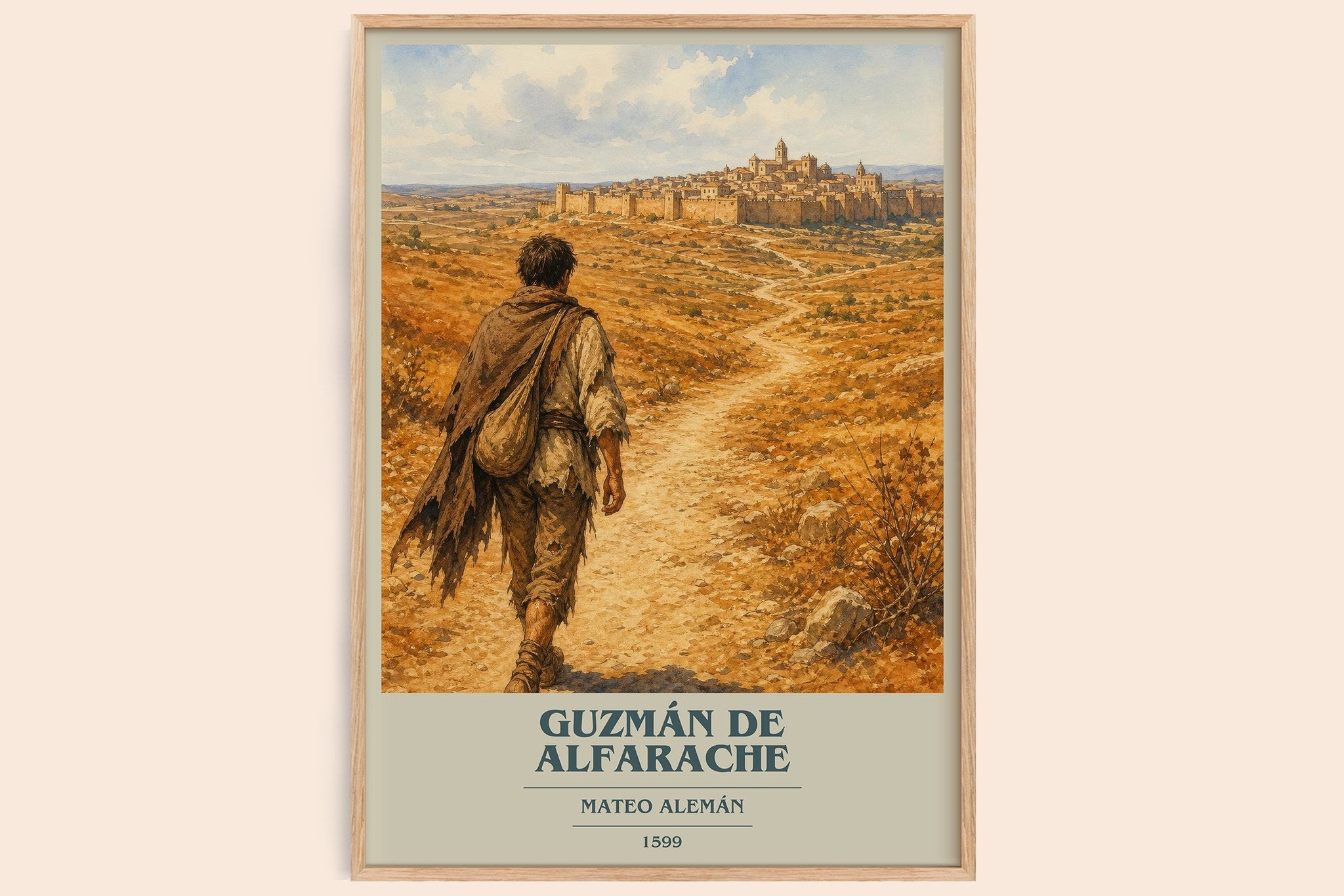 Guzmán de Alfarache Book Cover Poster by Mateo Alemán