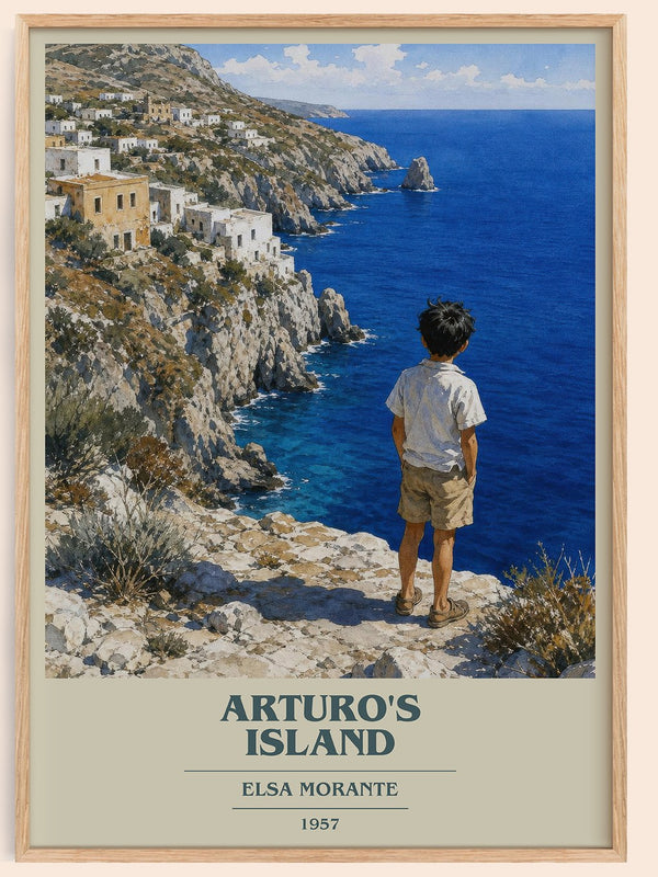 Arturo's Island book cover book poster by Elsa Morante – framed literary art print