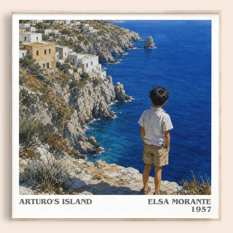 Arturo's Island literary book poster by Elsa Morante – framed literary art print