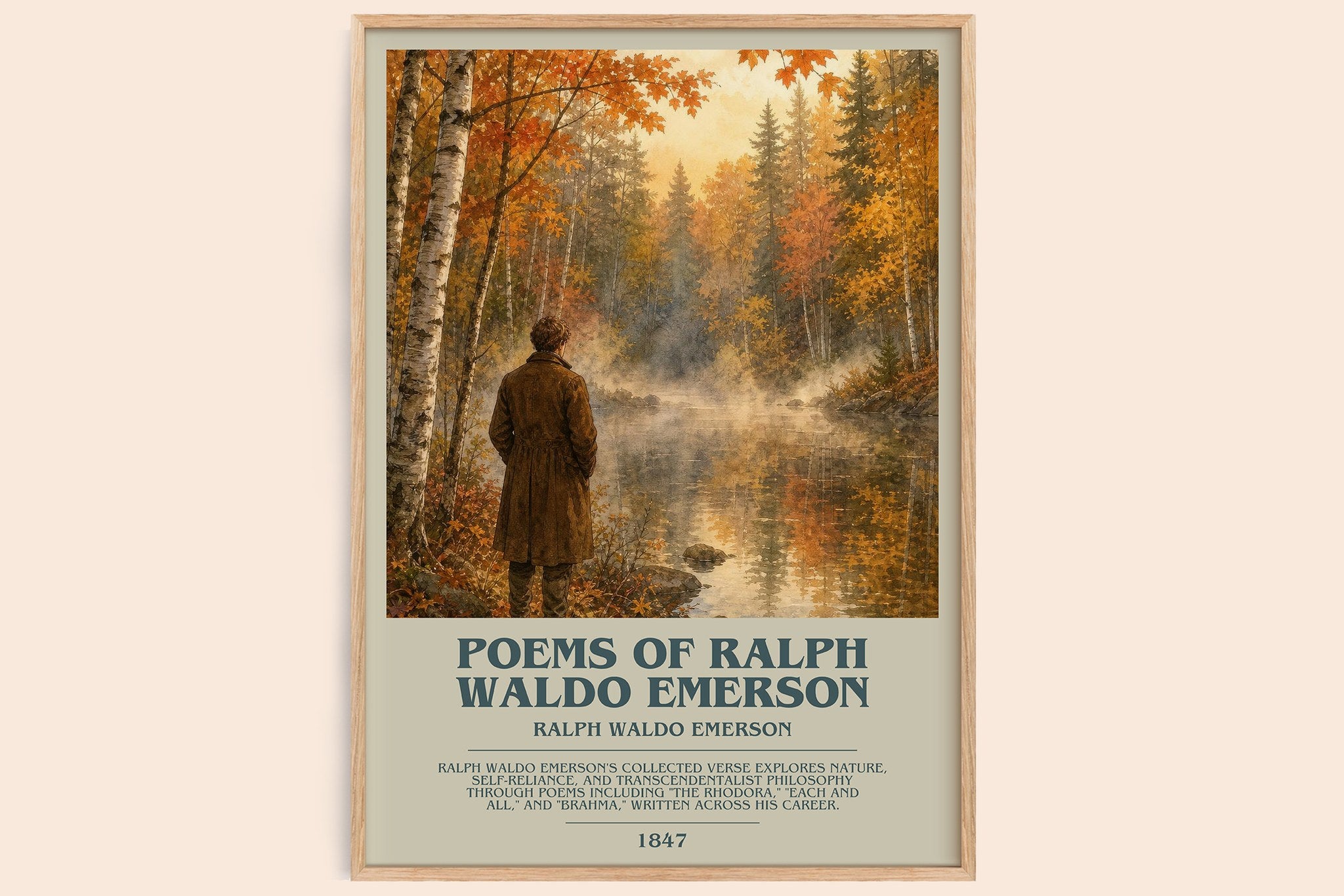 Poems Of Ralph Waldo Emerson Bookish Wall Art by Ralph Waldo Emerson