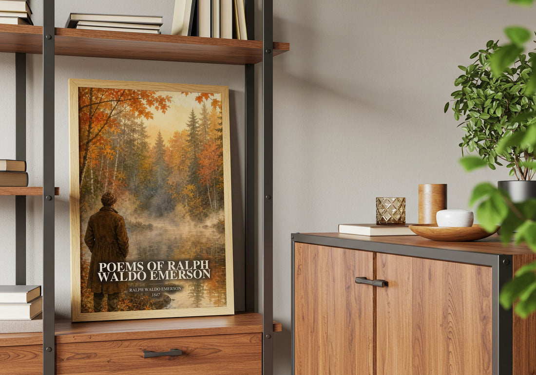 Poems Of Ralph Waldo Emerson book watercolour illustration paper finish options – matte satin gloss