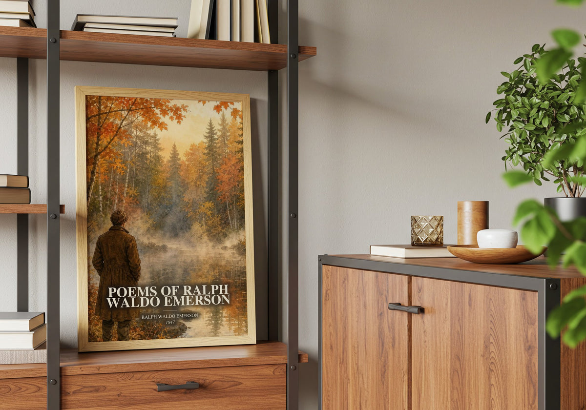 Poems Of Ralph Waldo Emerson book watercolour illustration paper finish options – matte satin gloss