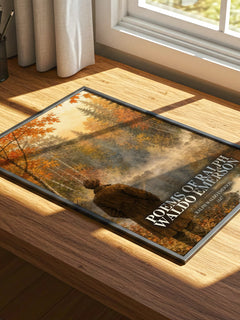 Poems Of Ralph Waldo Emerson watercolour book poster framed on wall – poetry wall art
