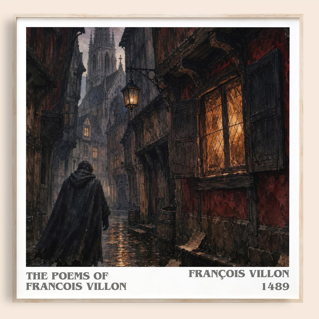 The Poems of Francois Villon literary book poster by François Villon – framed literary art print