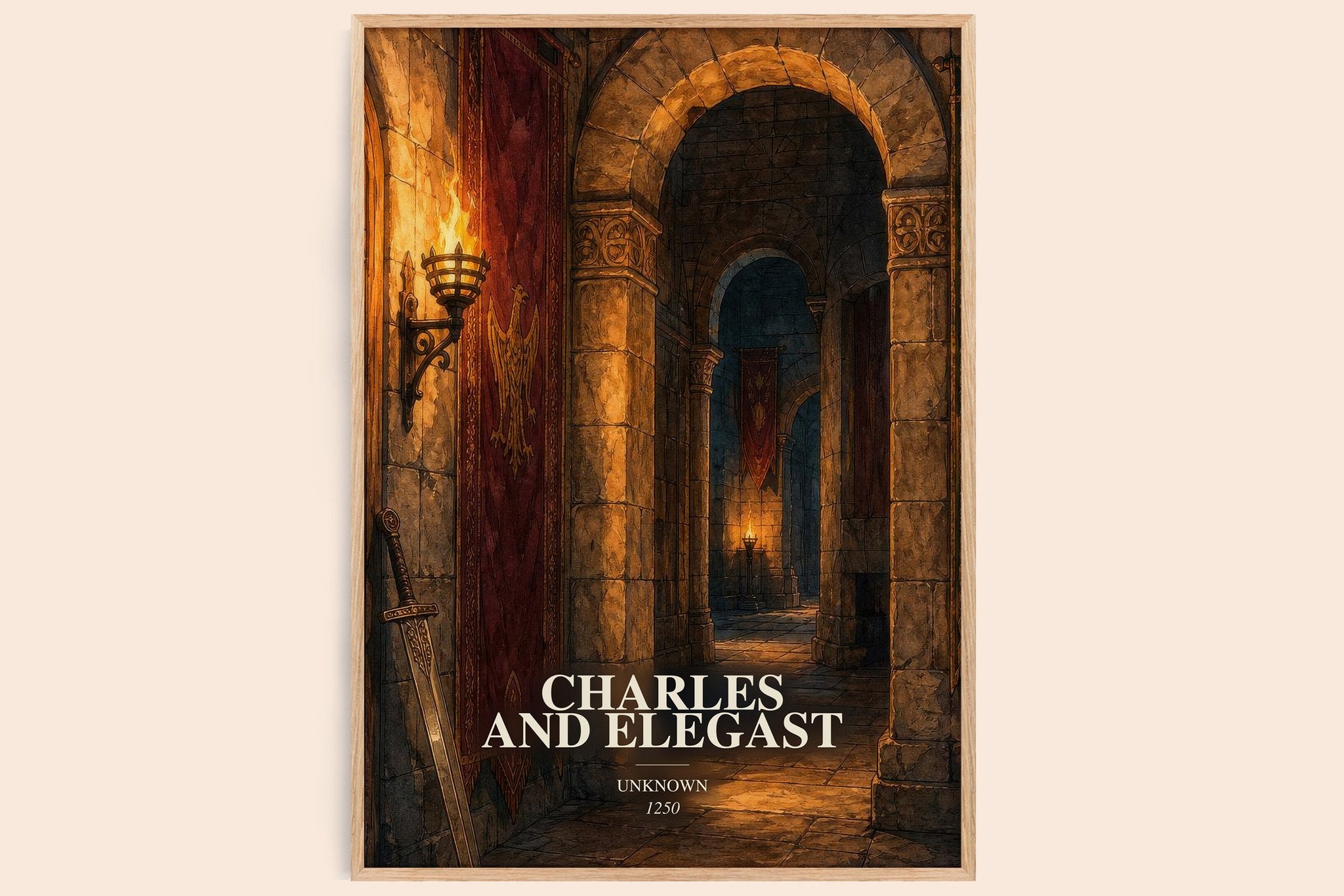 Charles And Elegast Book Watercolour Illustration by Unknown