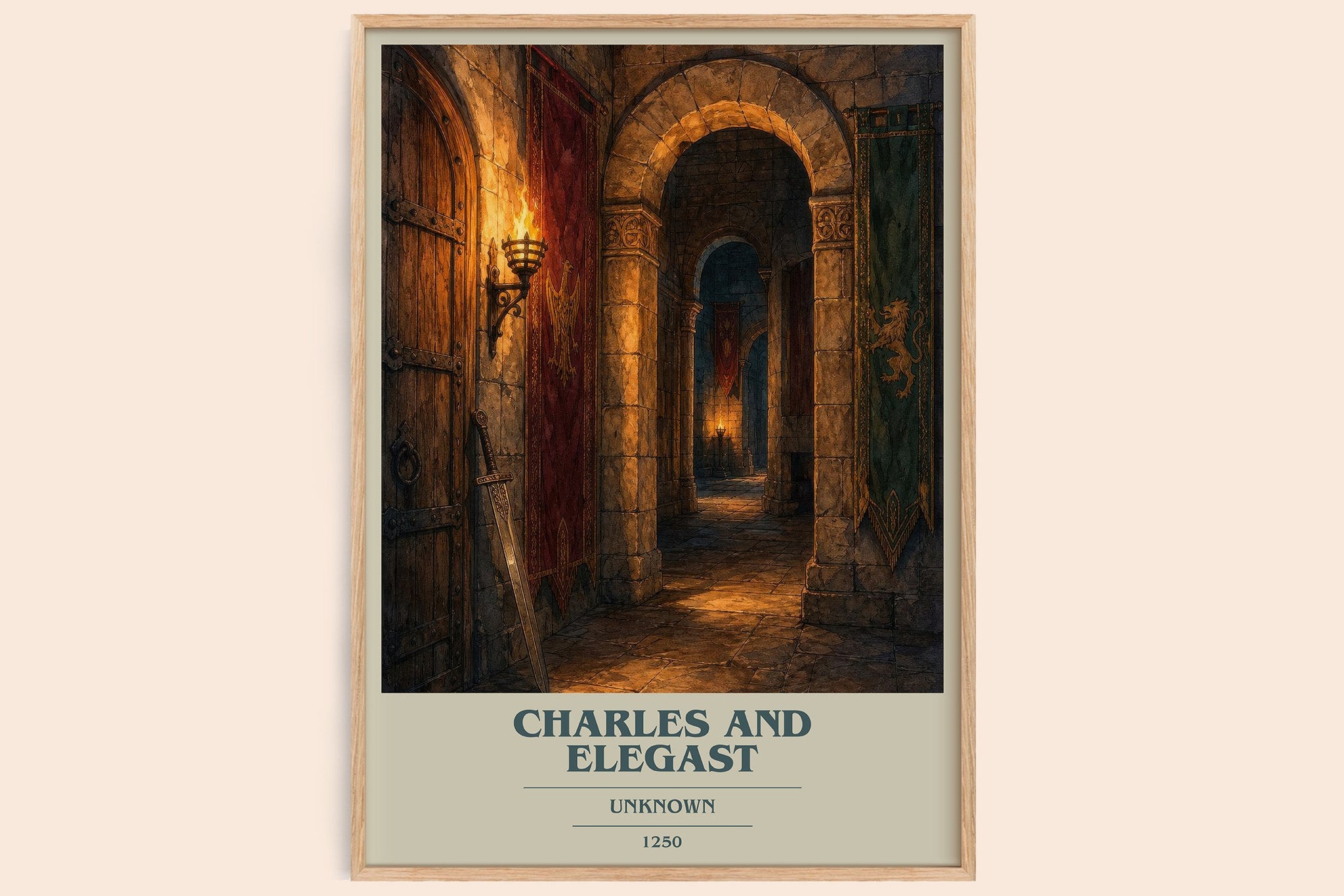 Charles And Elegast Book Cover Poster by Unknown