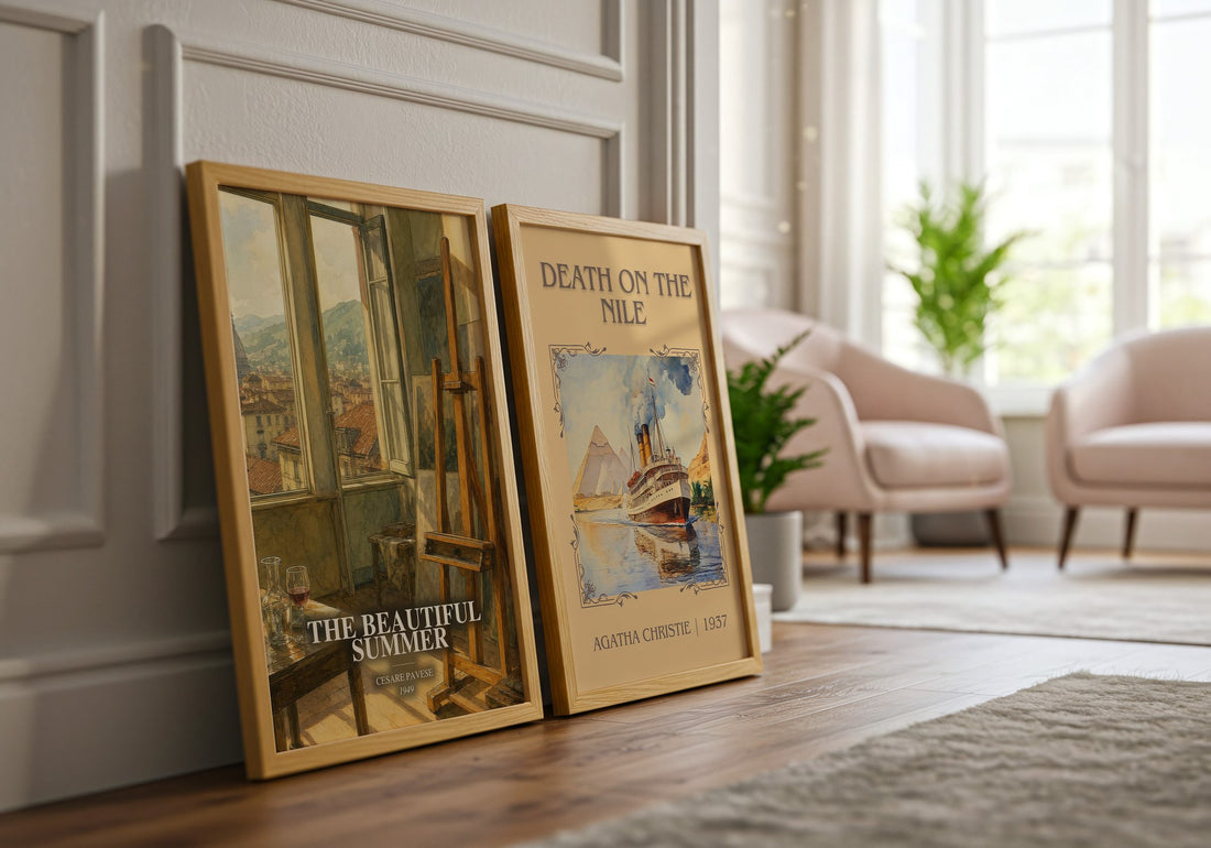 The Beautiful Summer watercolour print framed by window – literary home decor