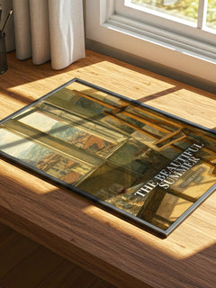 The Beautiful Summer watercolour book poster framed on wall – literary fiction wall art