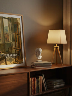 The Beautiful Summer watercolour print on bookshelf – Cesare Pavese fan gift
