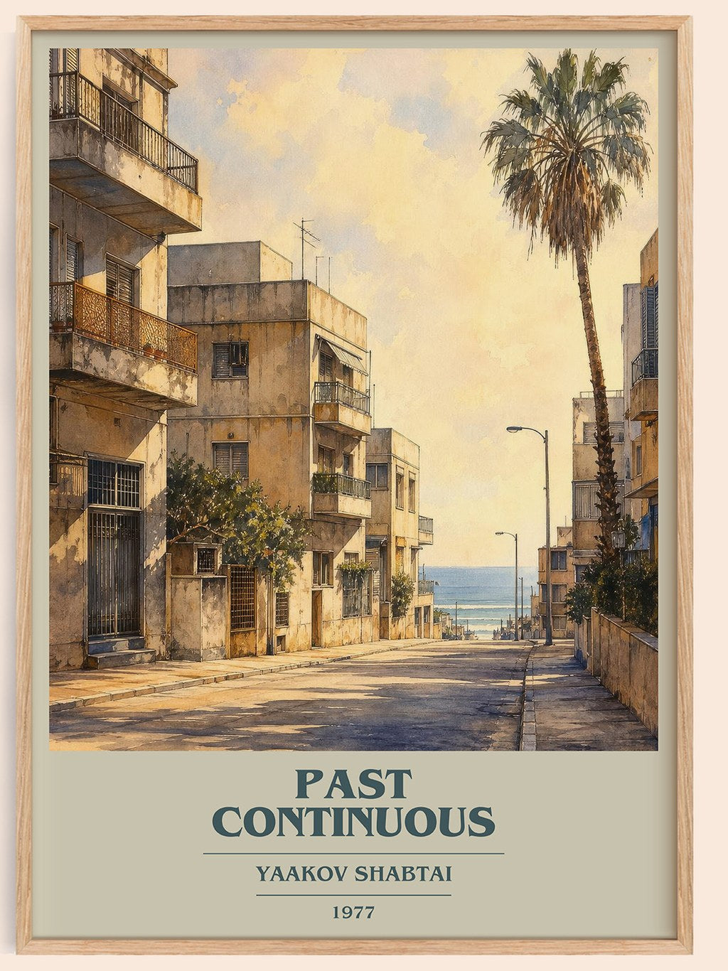 Past Continuous book cover book poster by Yaakov Shabtai – framed literary art print