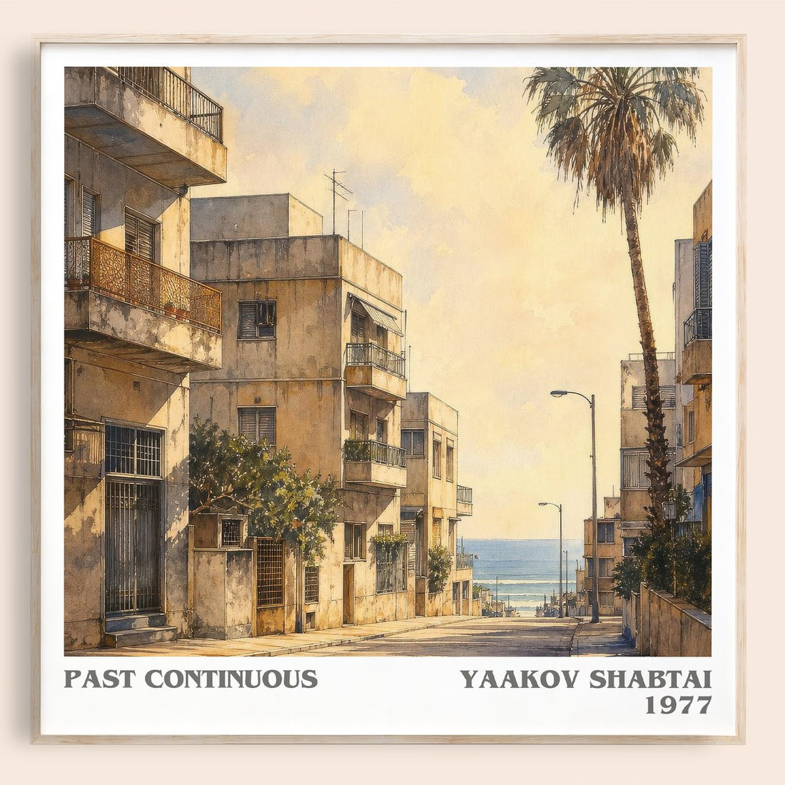 Past Continuous literary book poster by Yaakov Shabtai – framed literary art print