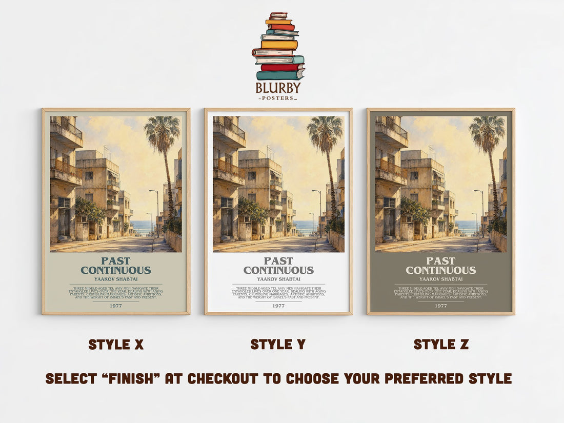 Past Continuous Bookish Wall Art by Yaakov Shabtai – Style X, Y and Z side by side – choose your finish