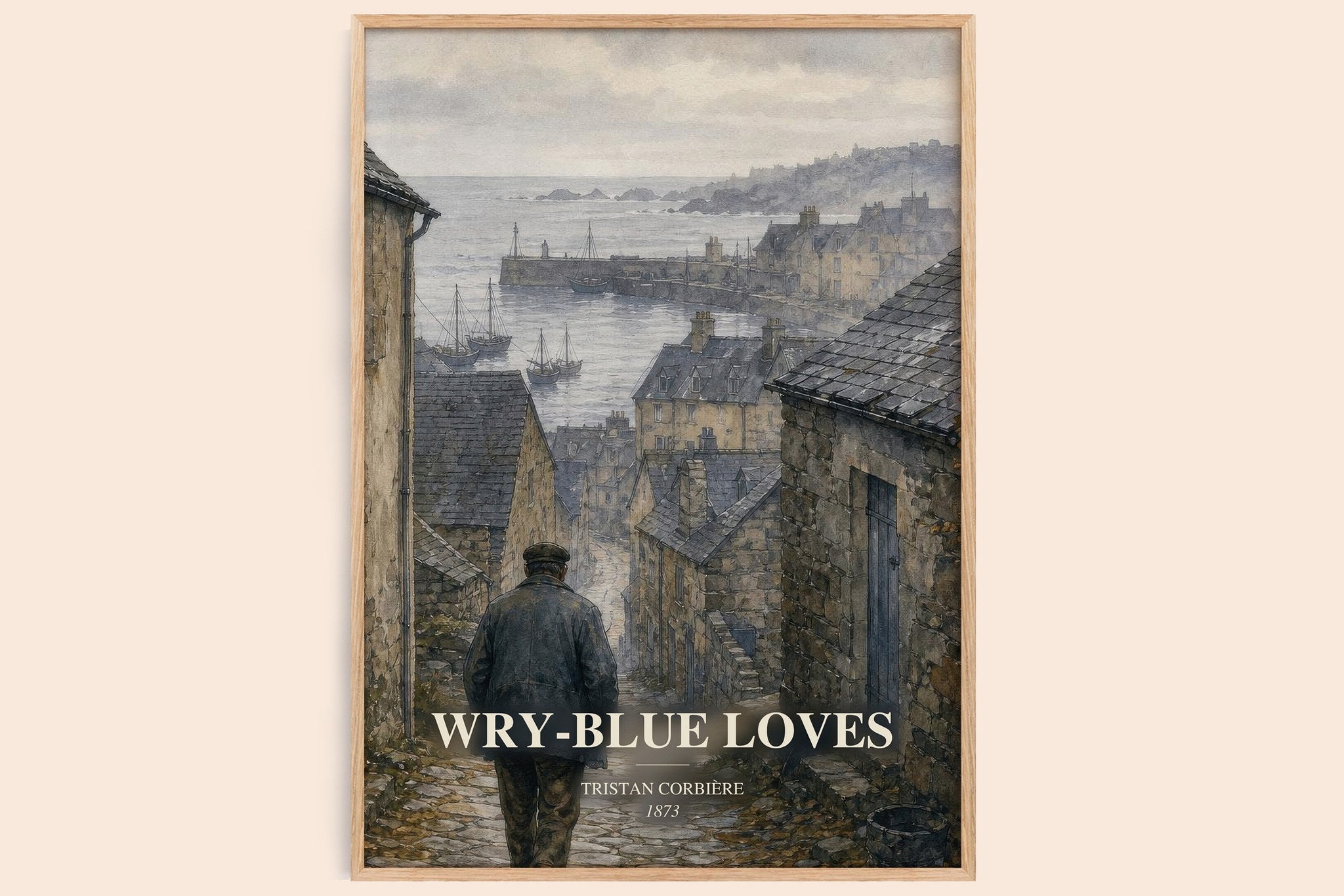 Wry-Blue Loves Book Watercolour Illustration by Tristan Corbière