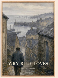 Wry-Blue Loves watercolour book poster by Tristan Corbière – framed literary art print
