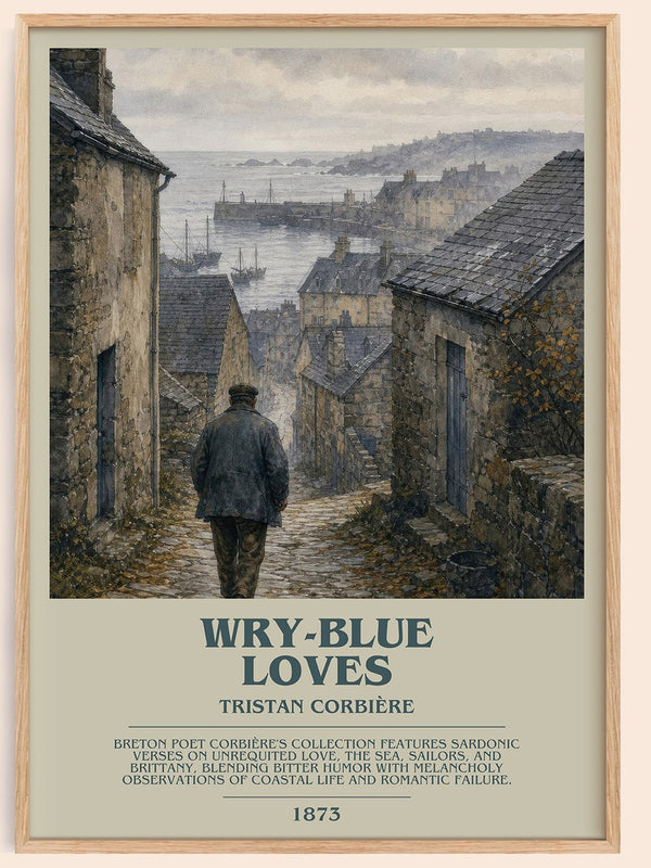 Wry-Blue Loves Bookish Wall Art by Tristan Corbière – framed poster