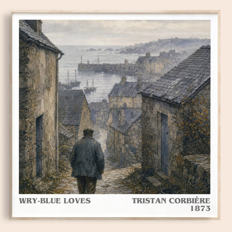 Wry-Blue Loves literary book poster by Tristan Corbière – framed literary art print