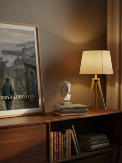 Wry-Blue Loves watercolour print on bookshelf – Tristan Corbière fan gift