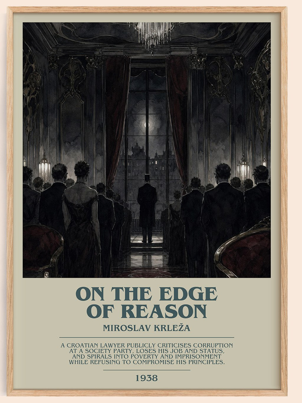 On the Edge of Reason Bookish Wall Art by Miroslav Krleža – framed poster
