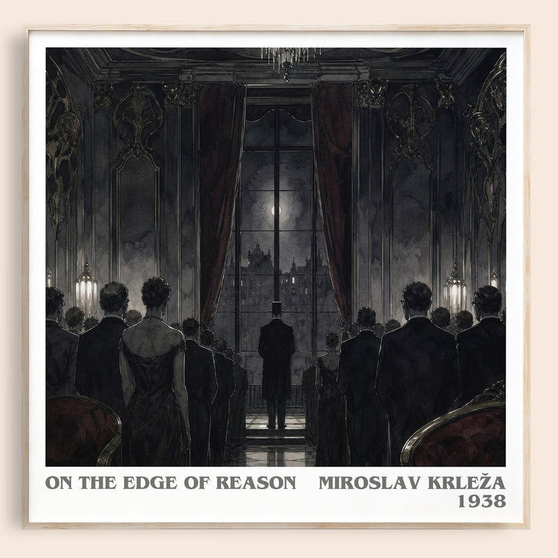 On the Edge of Reason literary book poster by Miroslav Krleža – framed literary art print