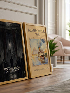 On the Edge of Reason watercolour print framed by window – literary home decor