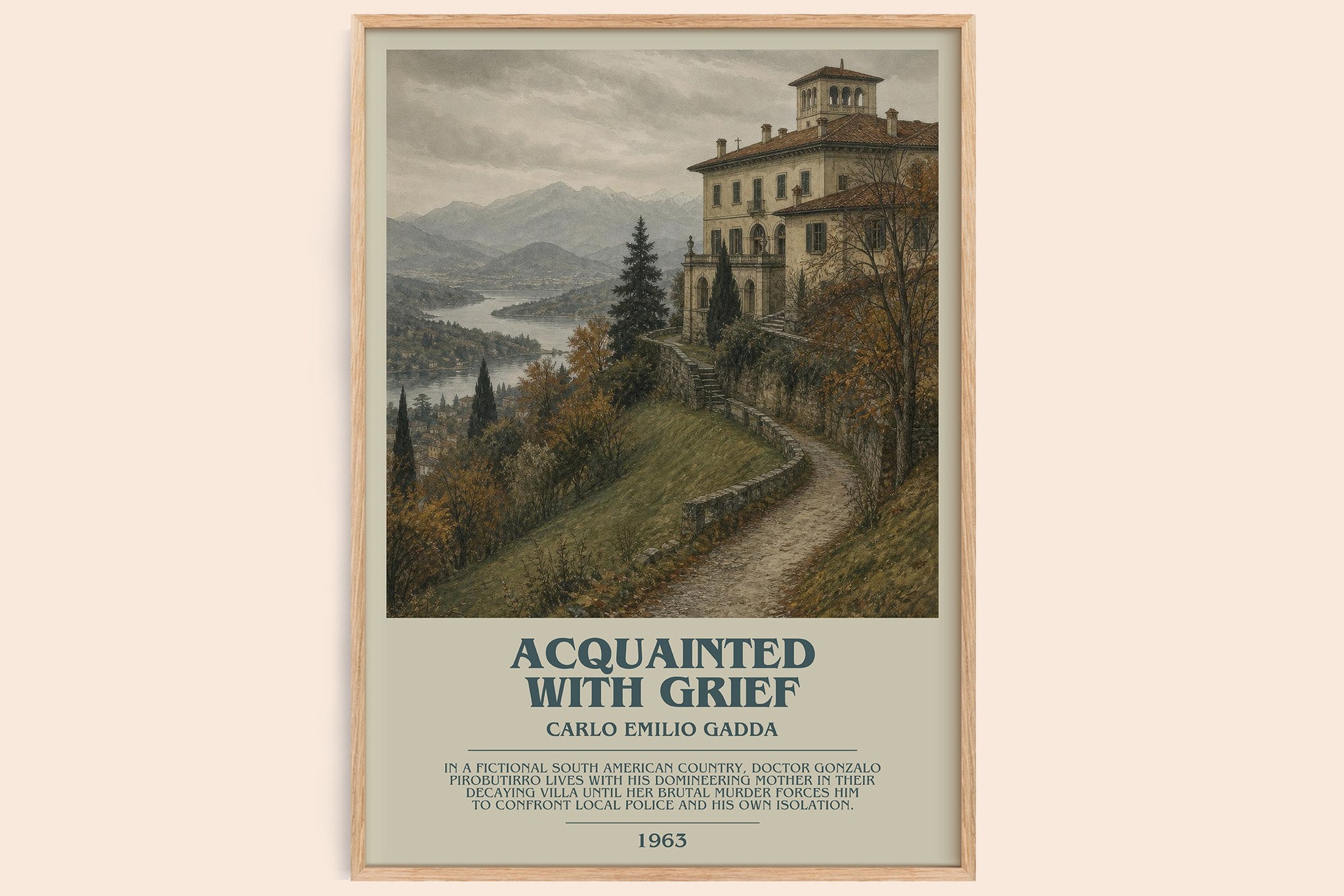 Acquainted With Grief Bookish Wall Art by Carlo Emilio Gadda