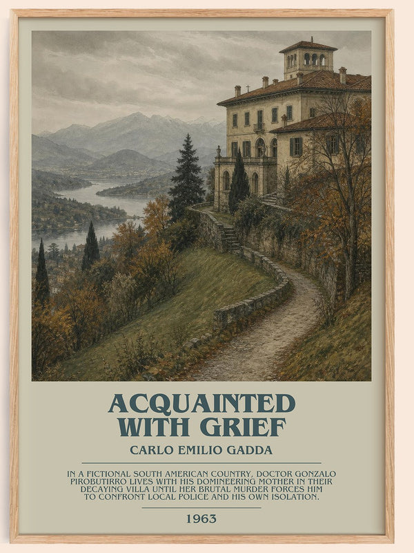 Acquainted With Grief Bookish Wall Art by Carlo Emilio Gadda – framed poster