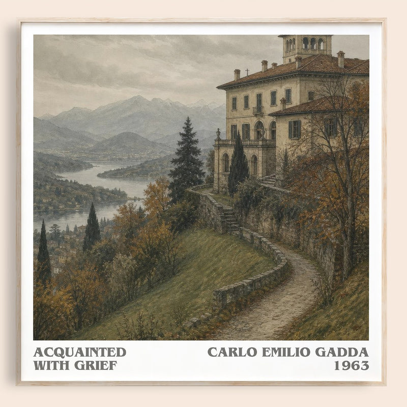 Acquainted With Grief literary book poster by Carlo Emilio Gadda – framed literary art print