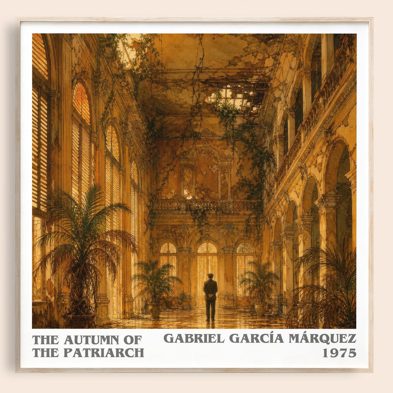The Autumn of the Patriarch literary book poster by Gabriel García Márquez – framed literary art print